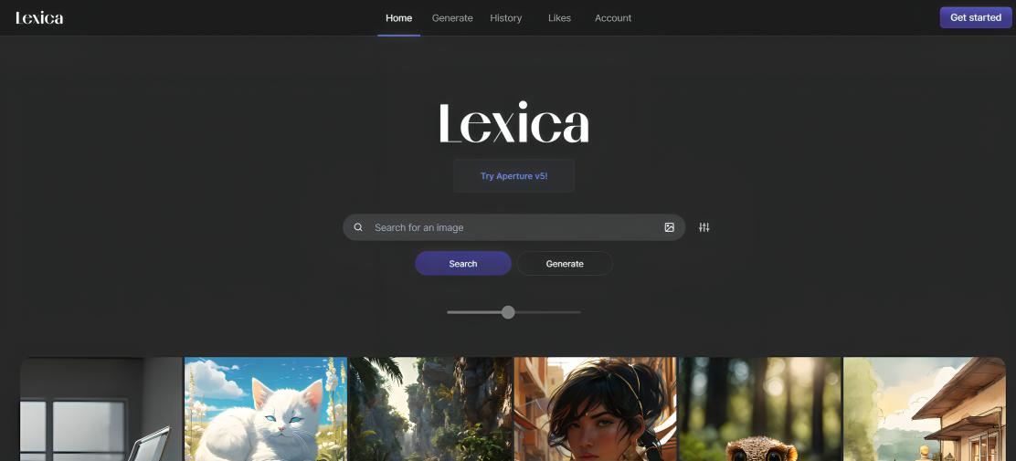 Presentation of the lexica tool's homepage to guide user to the right website